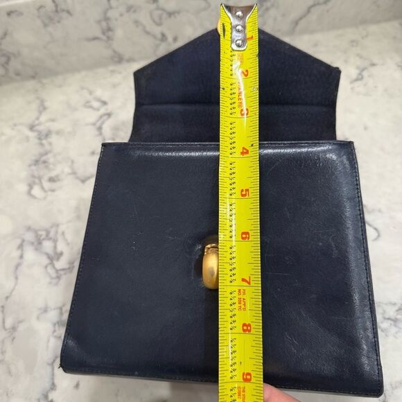 Classic Vintage Elegant Navy brass minibag Handbag - Picture 12 of 15